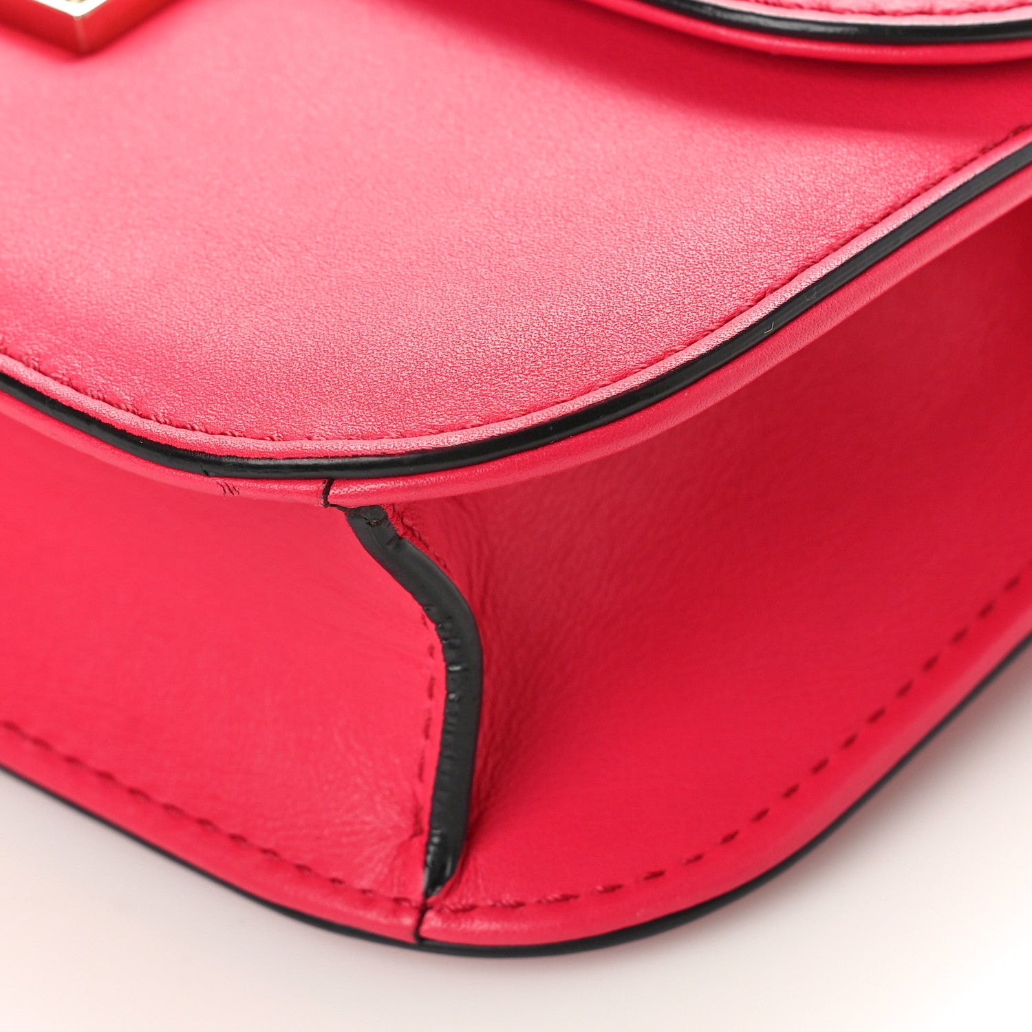 Valentino Garavani Vitello Small Glam Lock Rockstud Flap Deep Fuxia 9 of 9