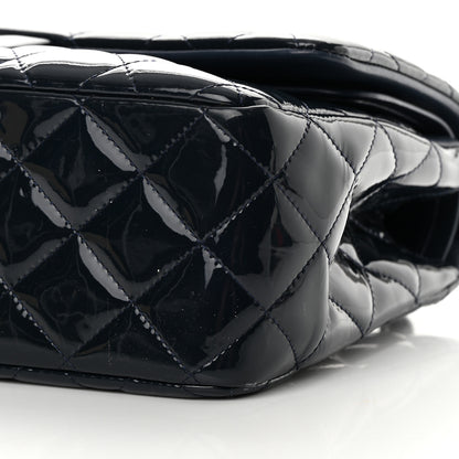 Chanel Patent Quilted Jumbo Double Flap Navy 10 of 17