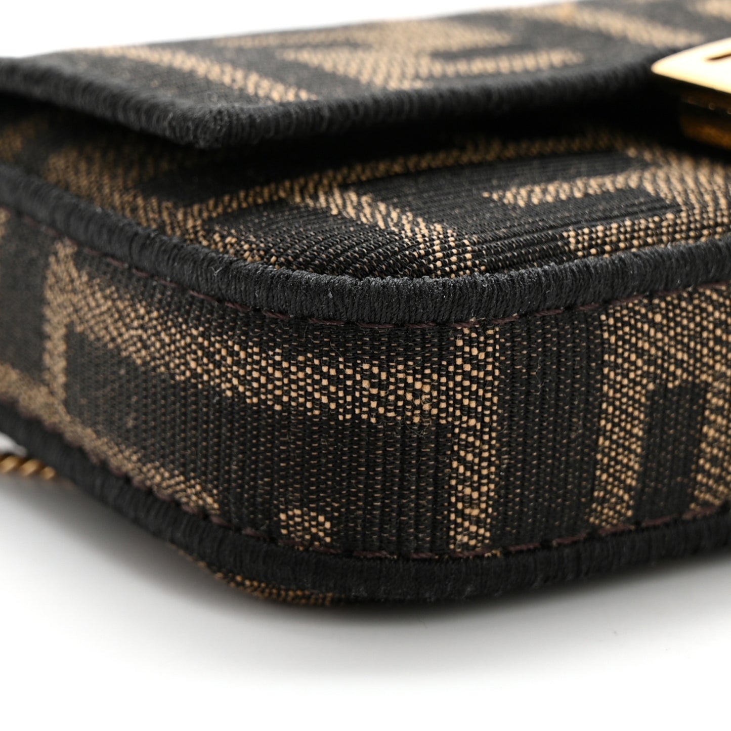 Fabric Jacquard FF 1974 Nano Baguette Charm Tobacco Moro Black