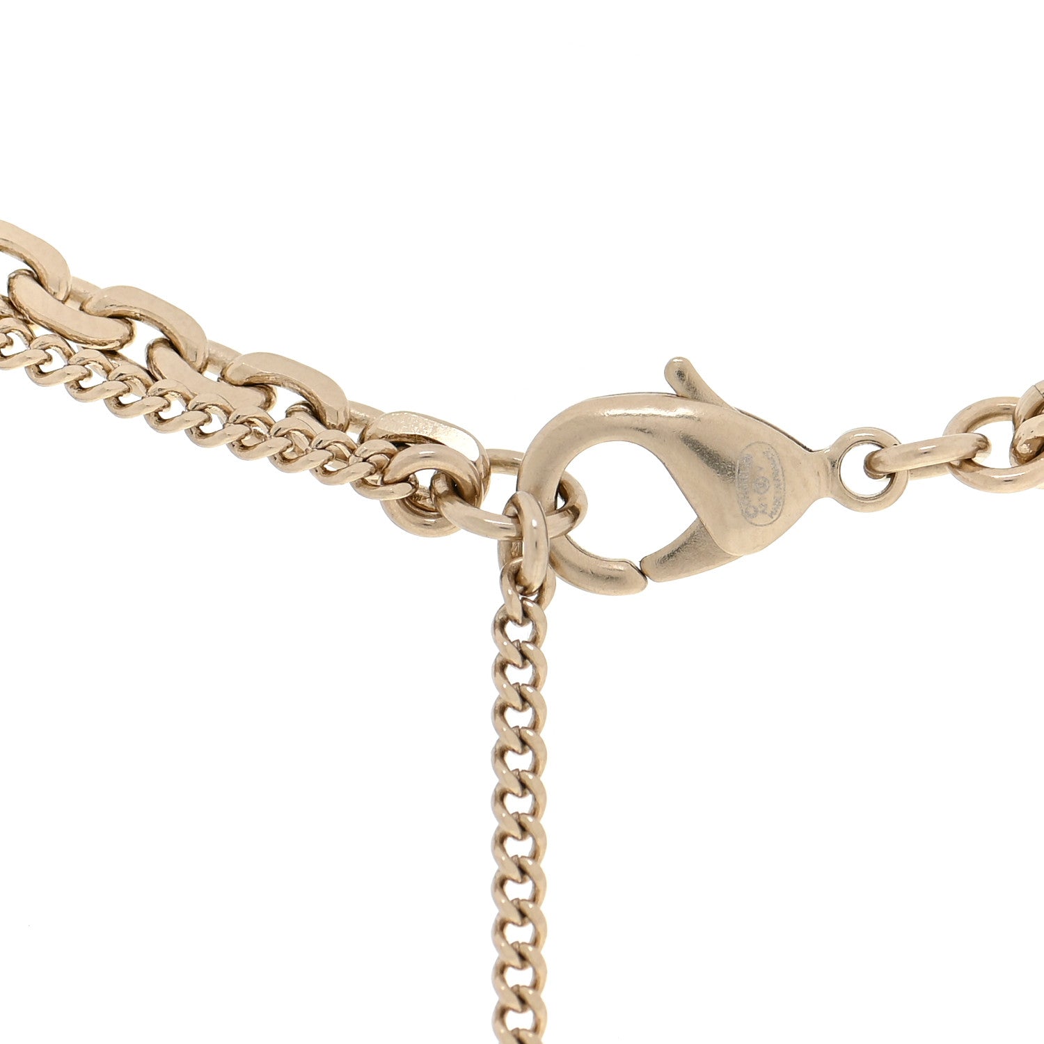 Chanel Crystal CC Multi Strand Chain Necklace Gold 5 of 6