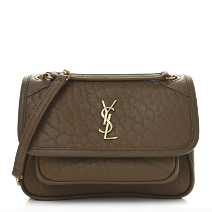 Saint Laurent Grained Lambskin Monogram Mini Niki Chain Satchel Dark Cork 1 of 10