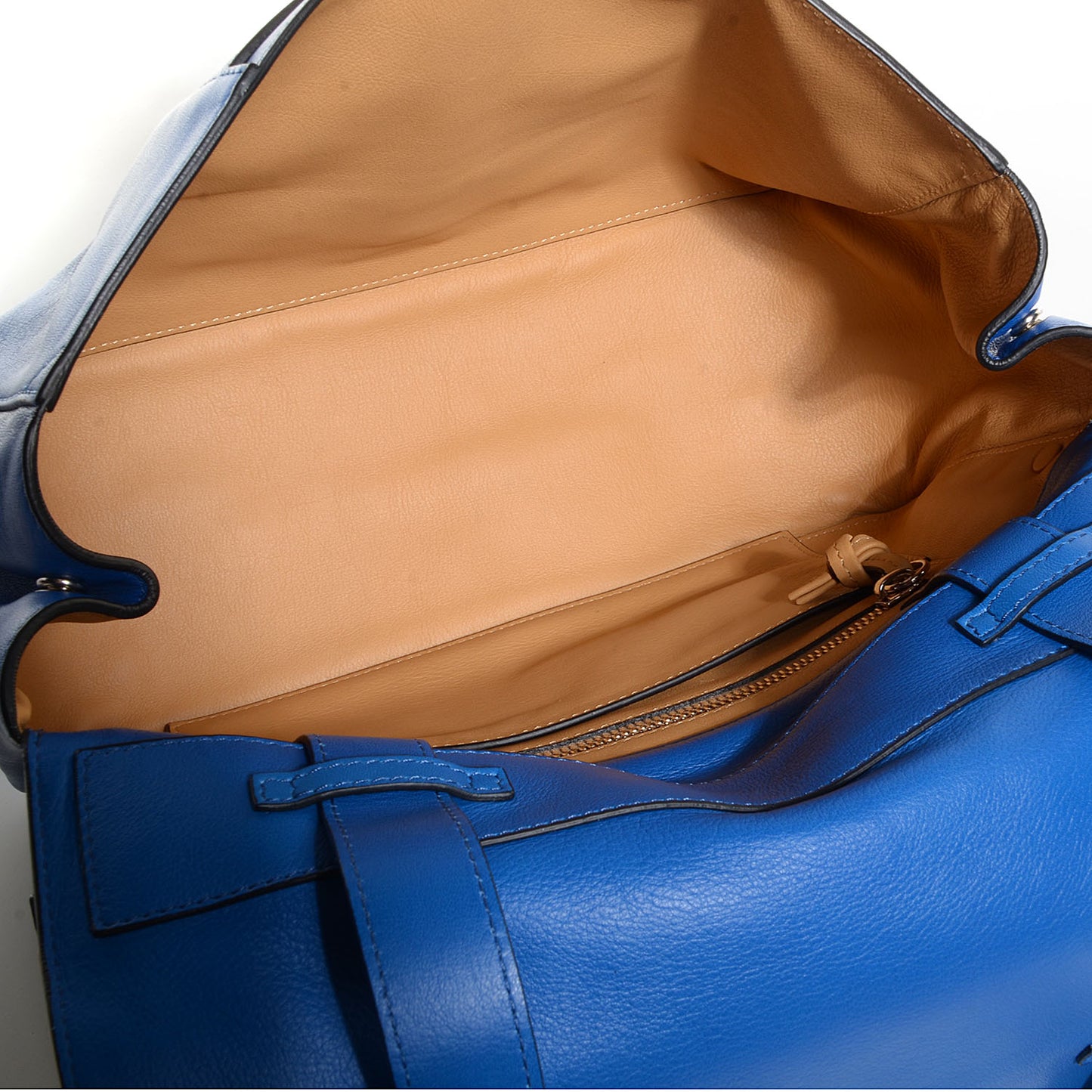 Leather Double Sided PS Courier Bag Blue Honey