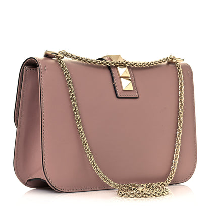 Valentino Garavani Vitello Medium Glam Lock Rockstud Flap Poudre 2 of 15