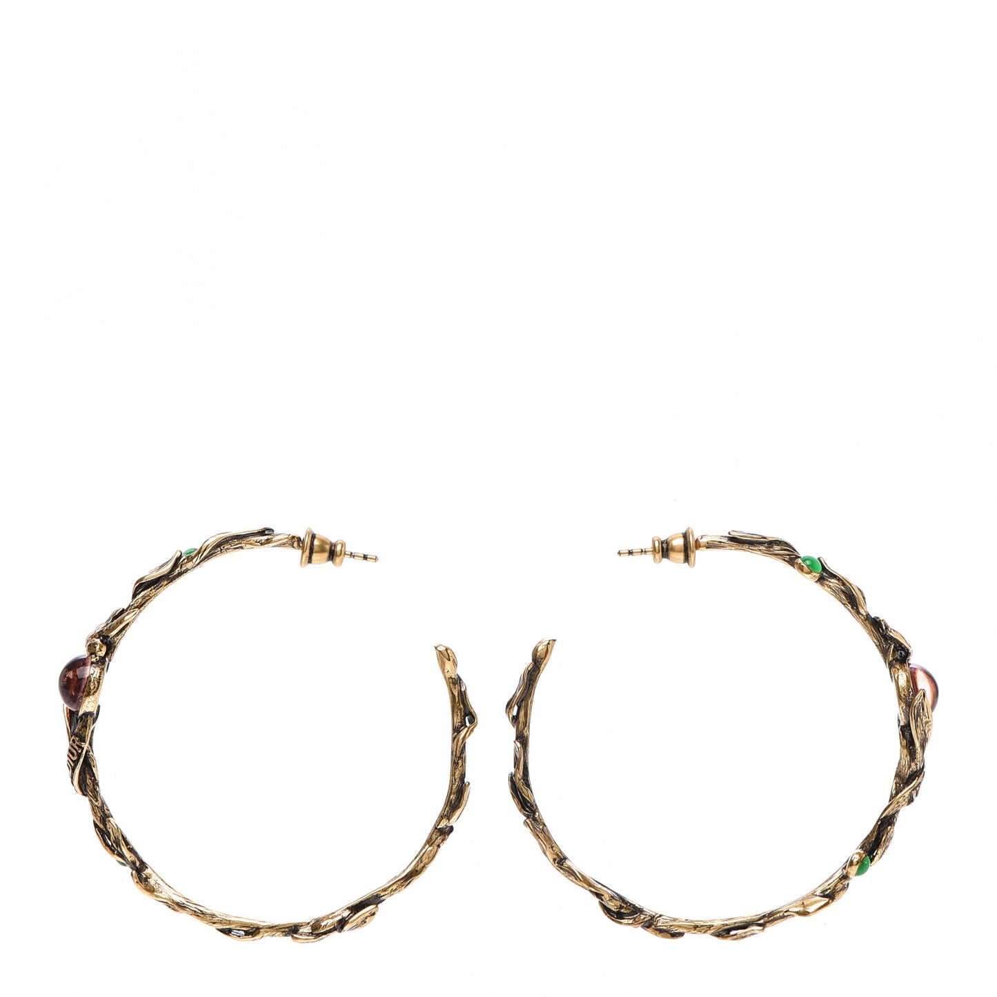 Metal Resin J'Adior Hoop Earring Aged Gold