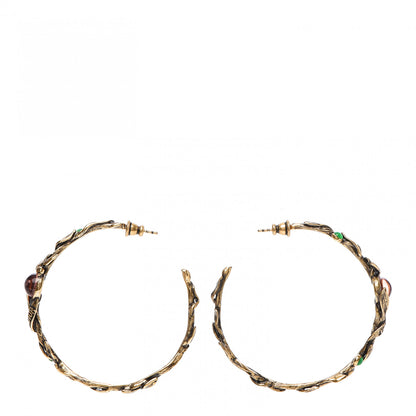 Christian Dior Metal Resin J'Adior Hoop Earring Aged Gold 3 of 5