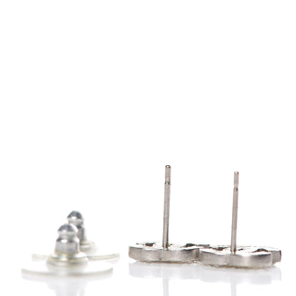 Chanel Crystal Mini Timeless CC Earrings Silver 3 of 4