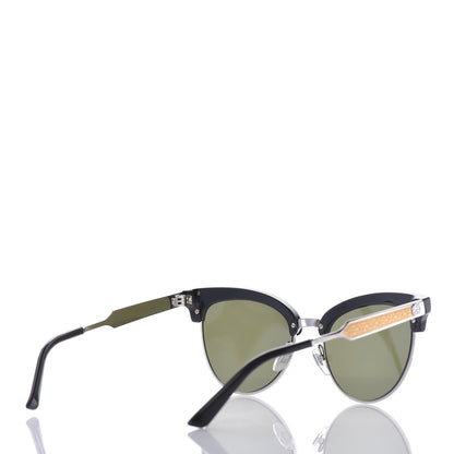 Gucci Acetate Damascato Cat Eye Sunglasses GG0055S Black Gold 4 of 6