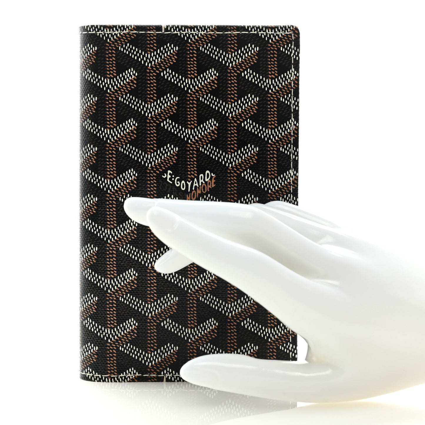 Goyardine Grenelle Passport Wallet Black Gold