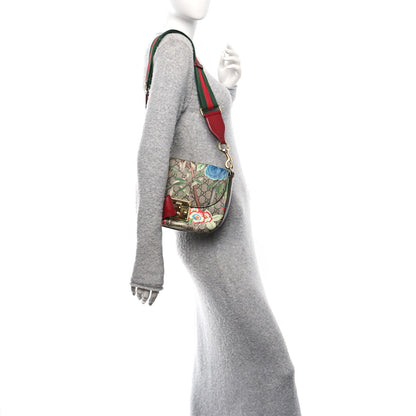 Gucci GG Supreme Monogram Tian Web Medium Padlock Messenger Shoulder Bag Beige Multicolor New Acero 2 of 15