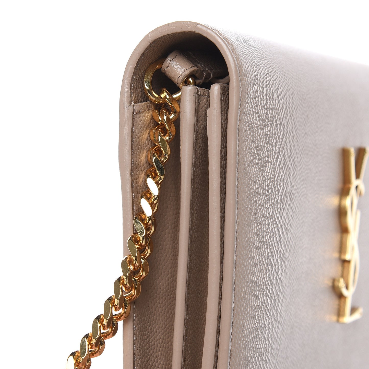 Grain De Poudre Monogram Chain Wallet Dark Beige
