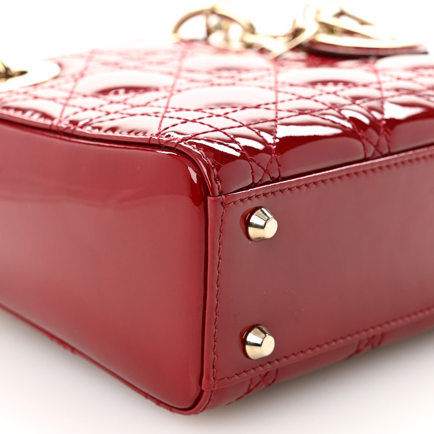 Christian Dior Patent Cannage Mini Lady Dior Red 9 of 10