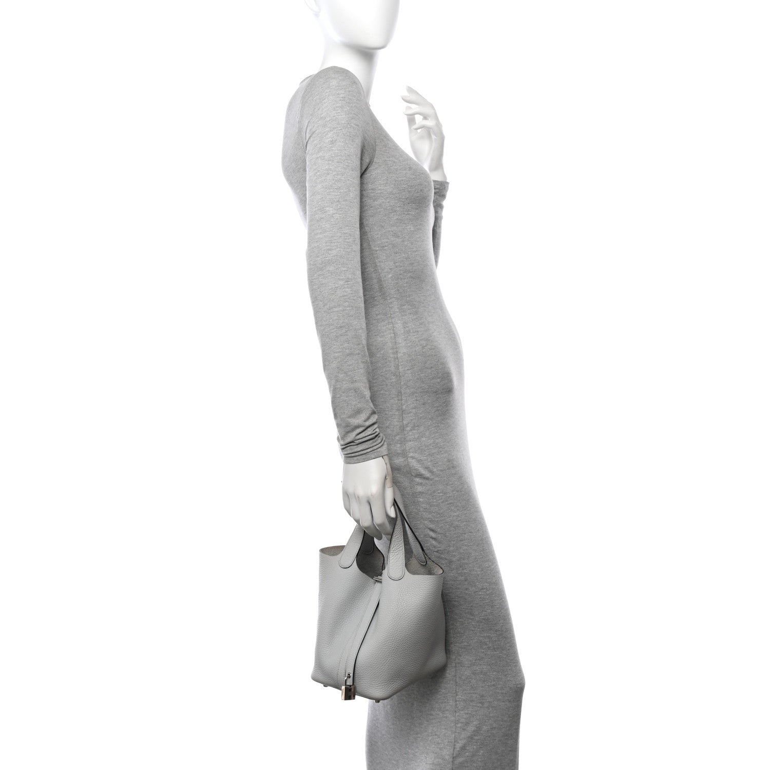 Hermes Taurillon Clemence Picotin Lock 18 PM Bleu Pale 2 of 13