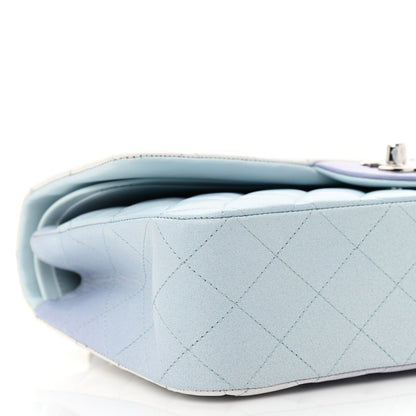 Chanel Perforated Lambskin Quilted Medium Double Flap Light Blue Light Purple White 9 of 11