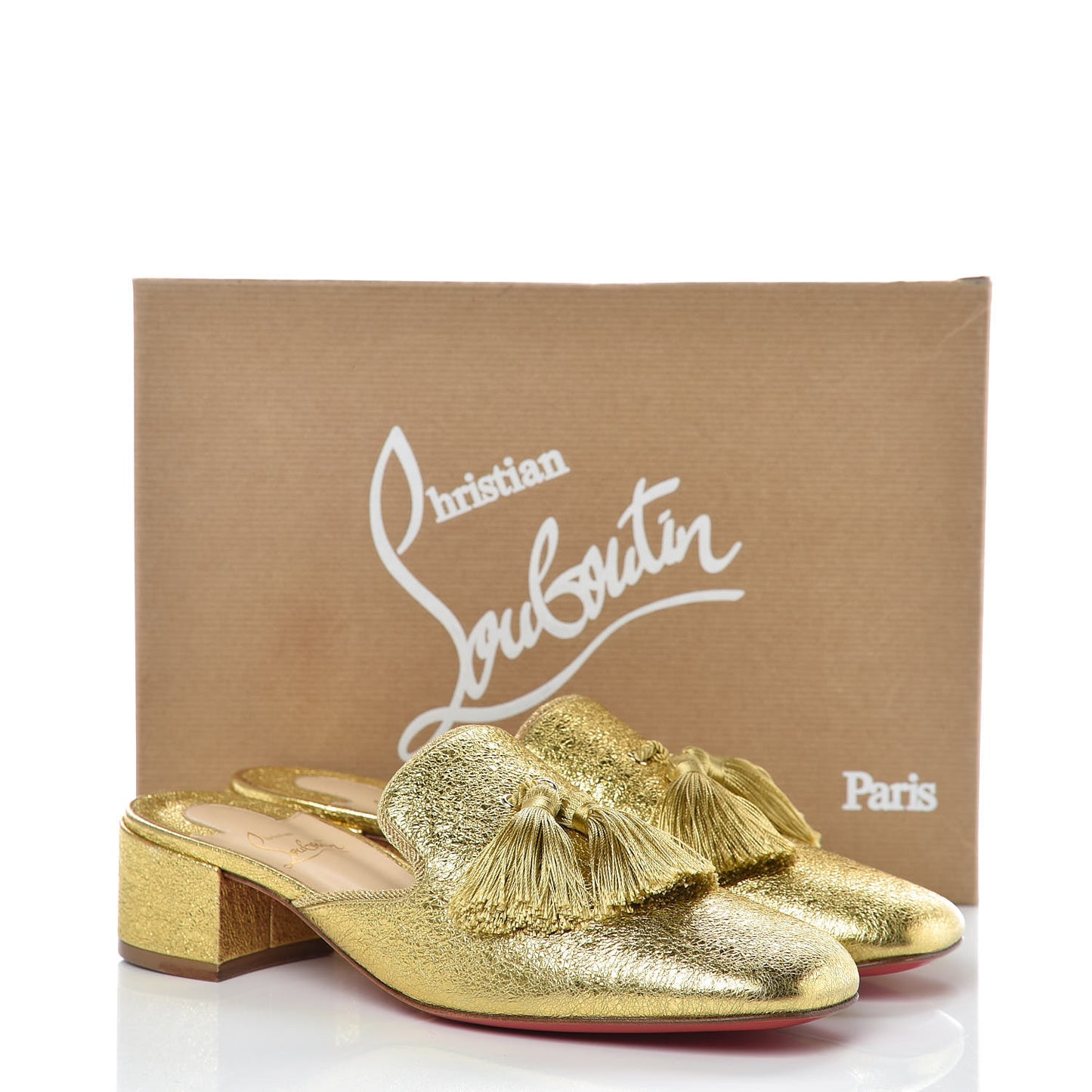 Calfskin Specchio Barry 35 Mules 39.5 Gold