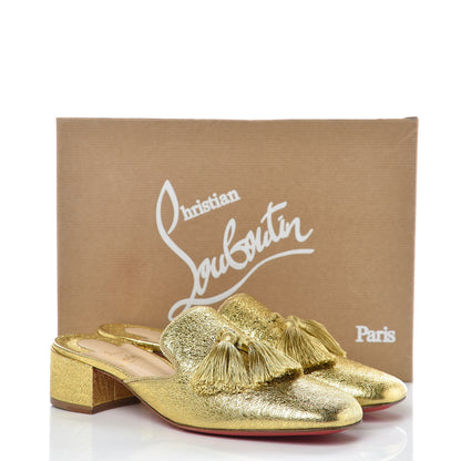 Christian Louboutin Calfskin Specchio Barry 35 Mules 39.5 Gold 8 of 8