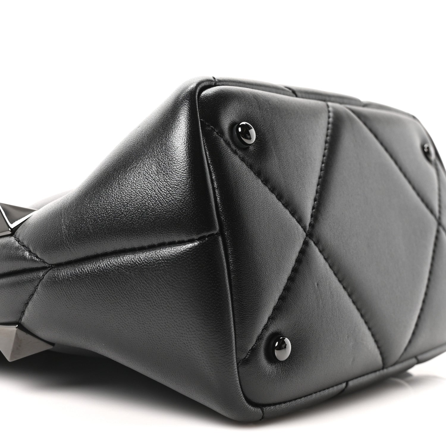 Valentino Garavani Nappa Monochrome Small Roman Stud The Handle Bag Black 8 of 9