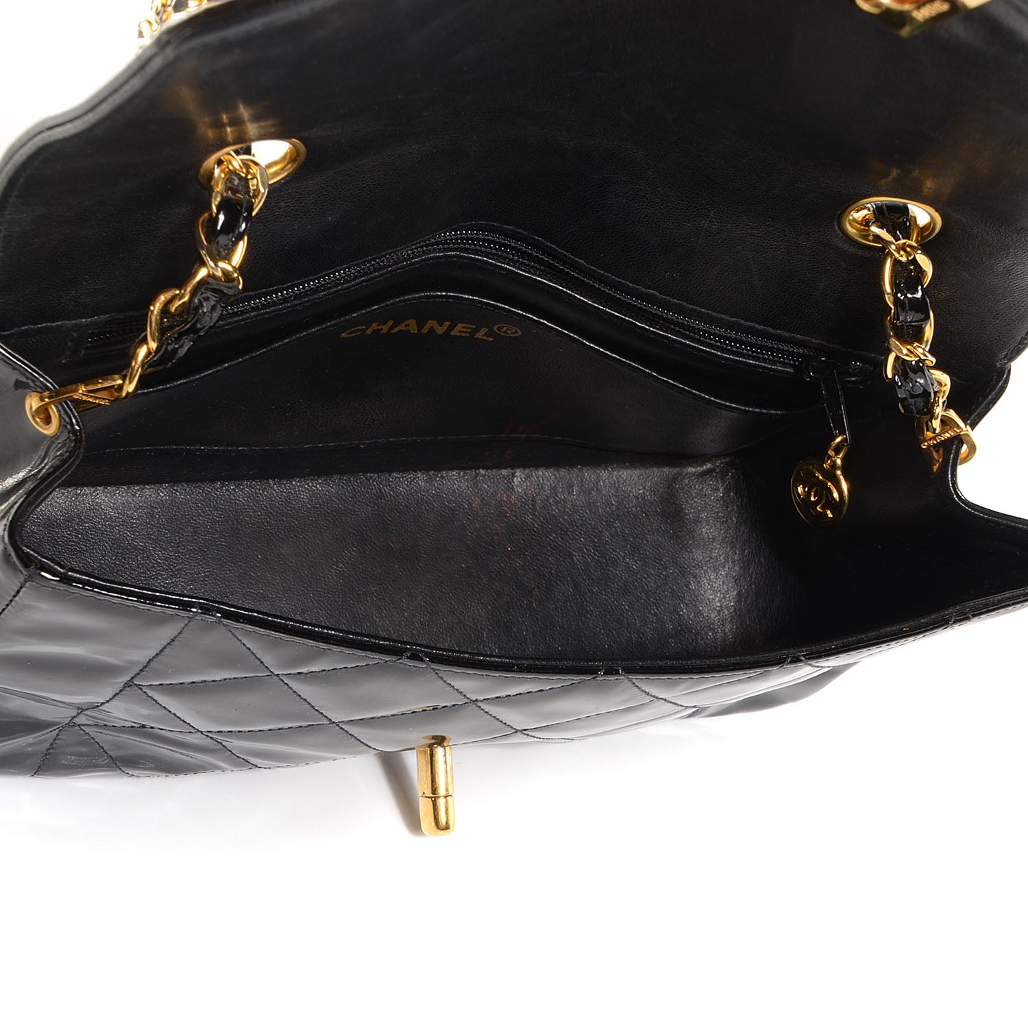 Chanel Patent Quilted Small Single Flap Bag Black 5 of 8