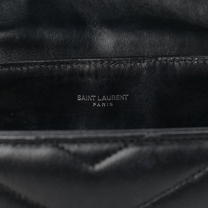 Saint Laurent Calfskin Y Quilted Monogram Medium Loulou Chain Satchel Black 5 of 14