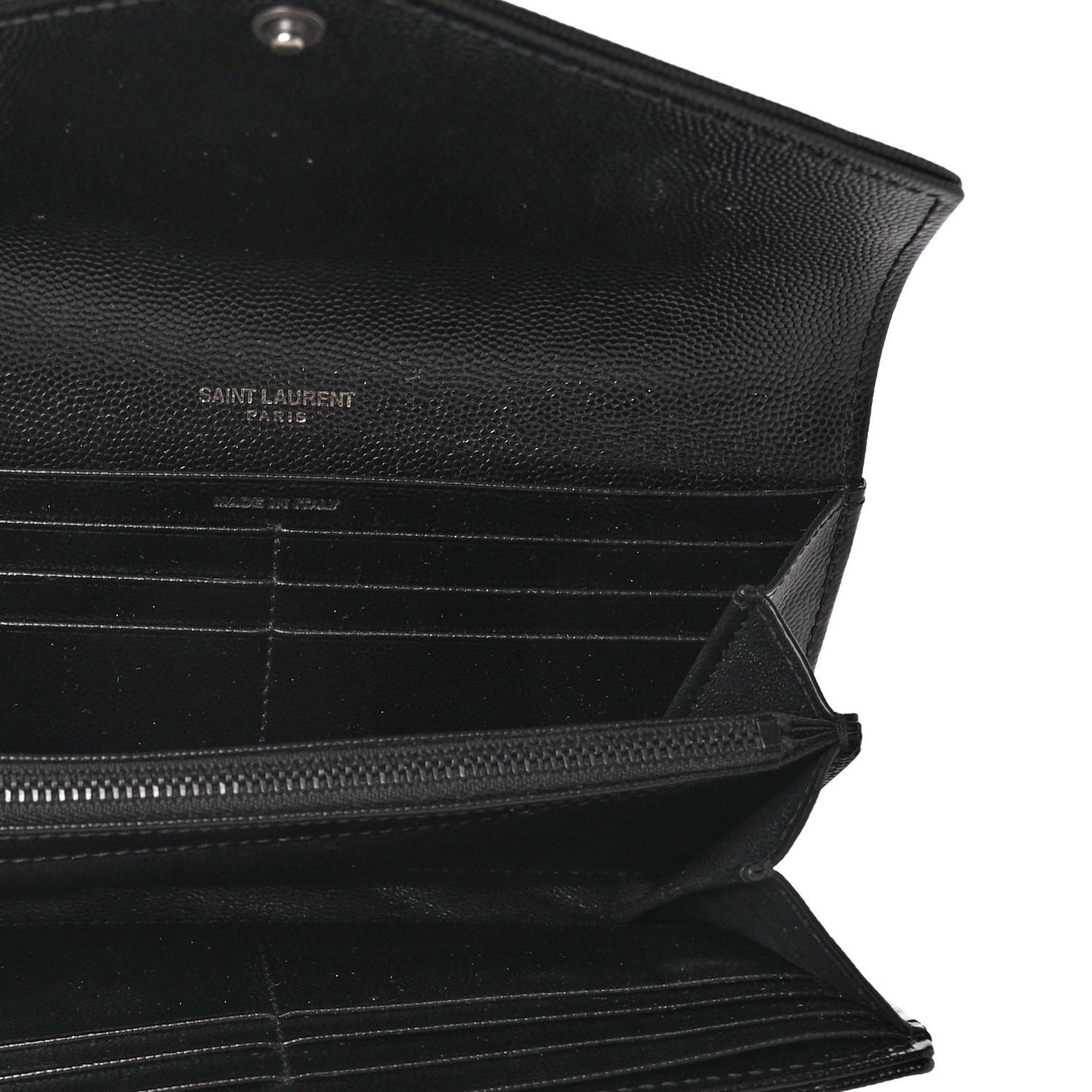 Grain De Poudre Matelasse Chevron Monogram Flap Wallet Black