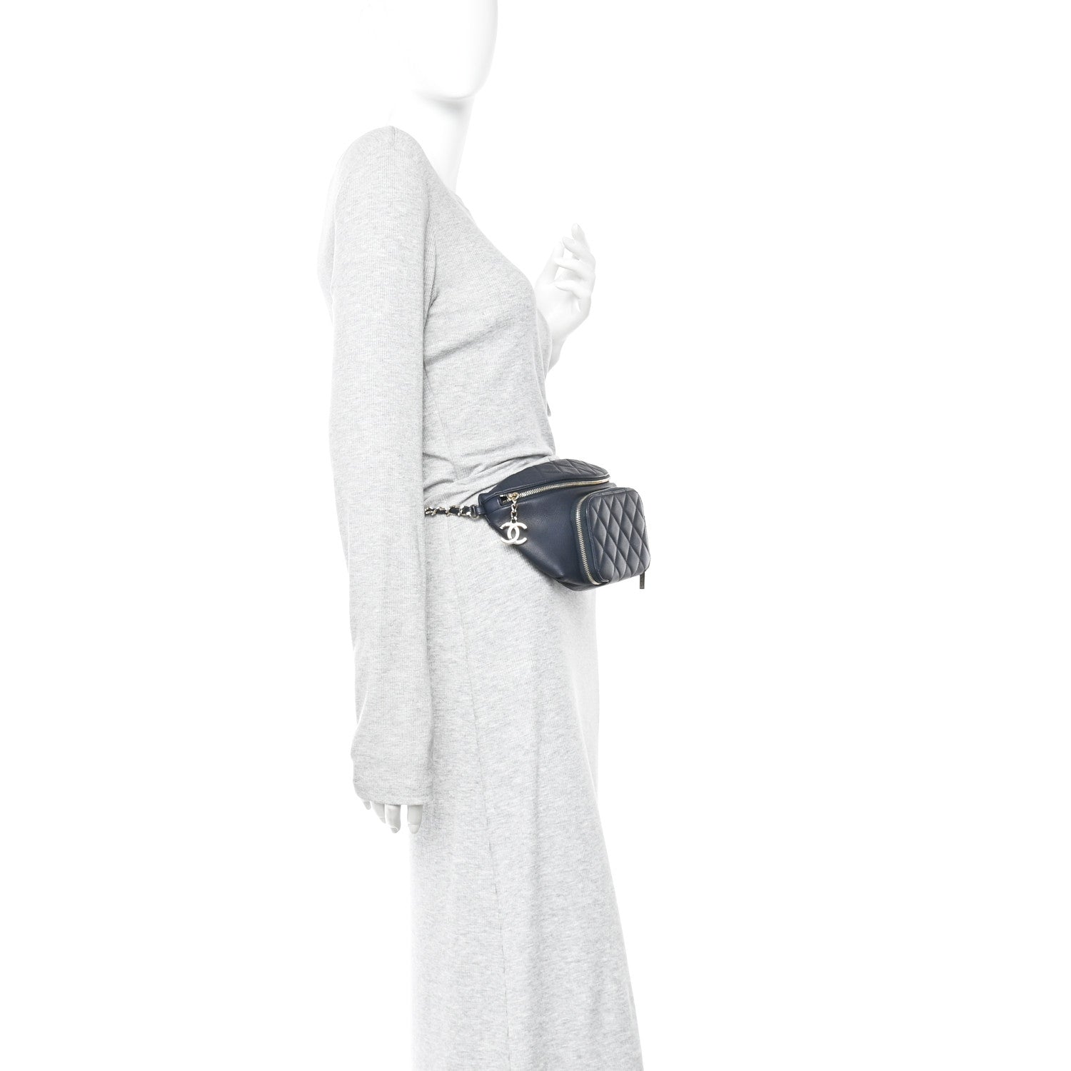 Chanel Caviar Quilted Business Affinity Waist Belt Bag Navy 2 of 10