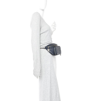Chanel Caviar Quilted Business Affinity Waist Belt Bag Navy 2 of 10
