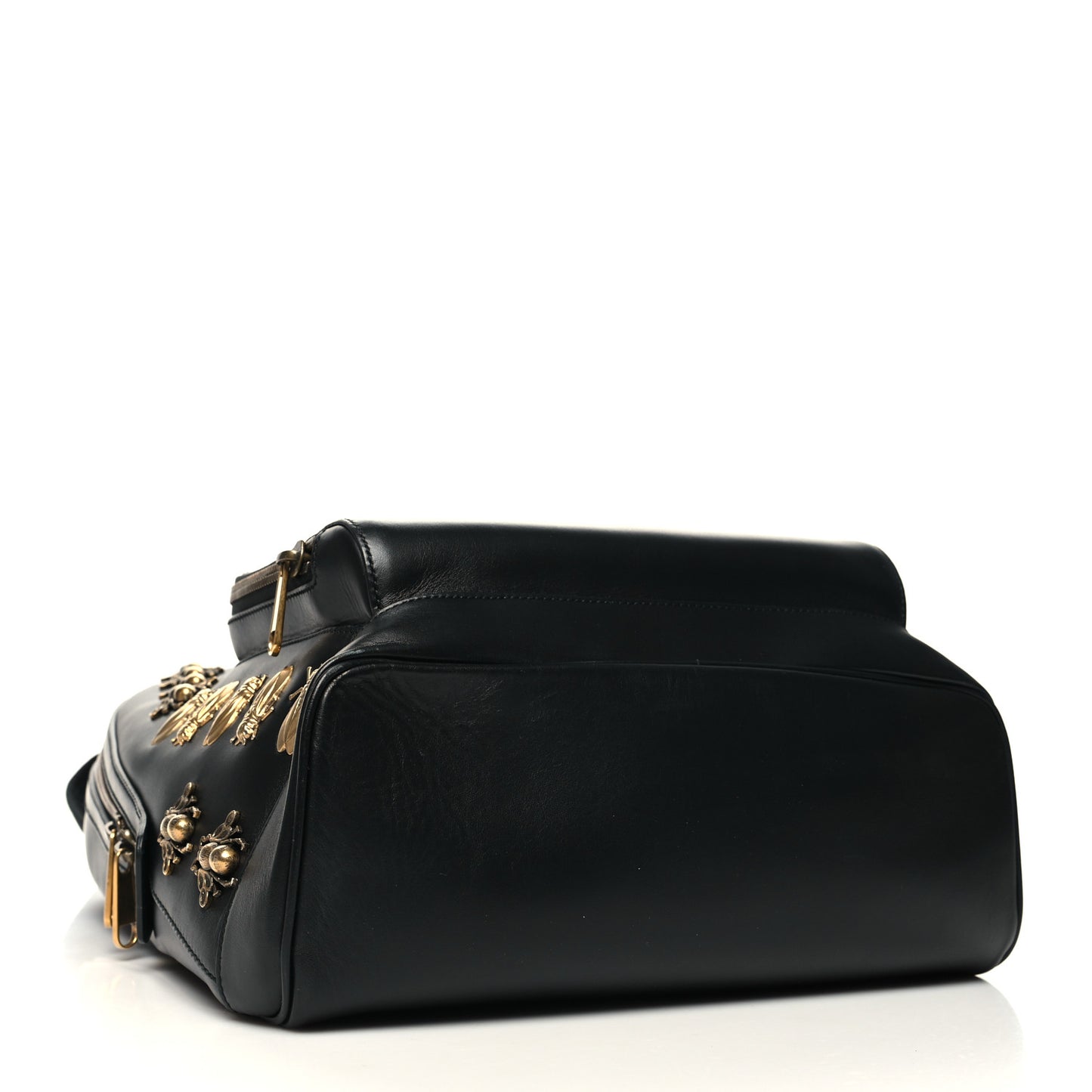 Calfskin Animal Studs Medium Day Backpack Black