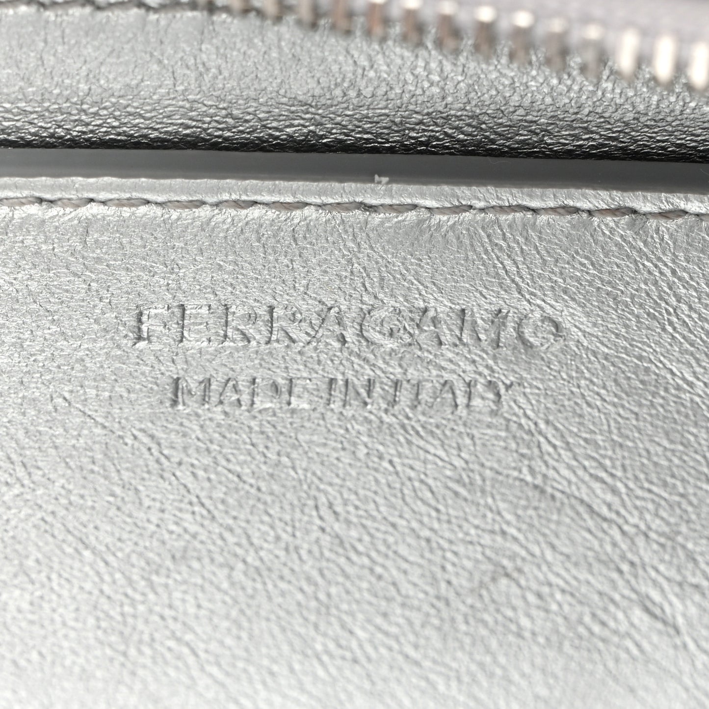 Metallic Calfskin Mini E/W Hug Crossbody Bag Silver