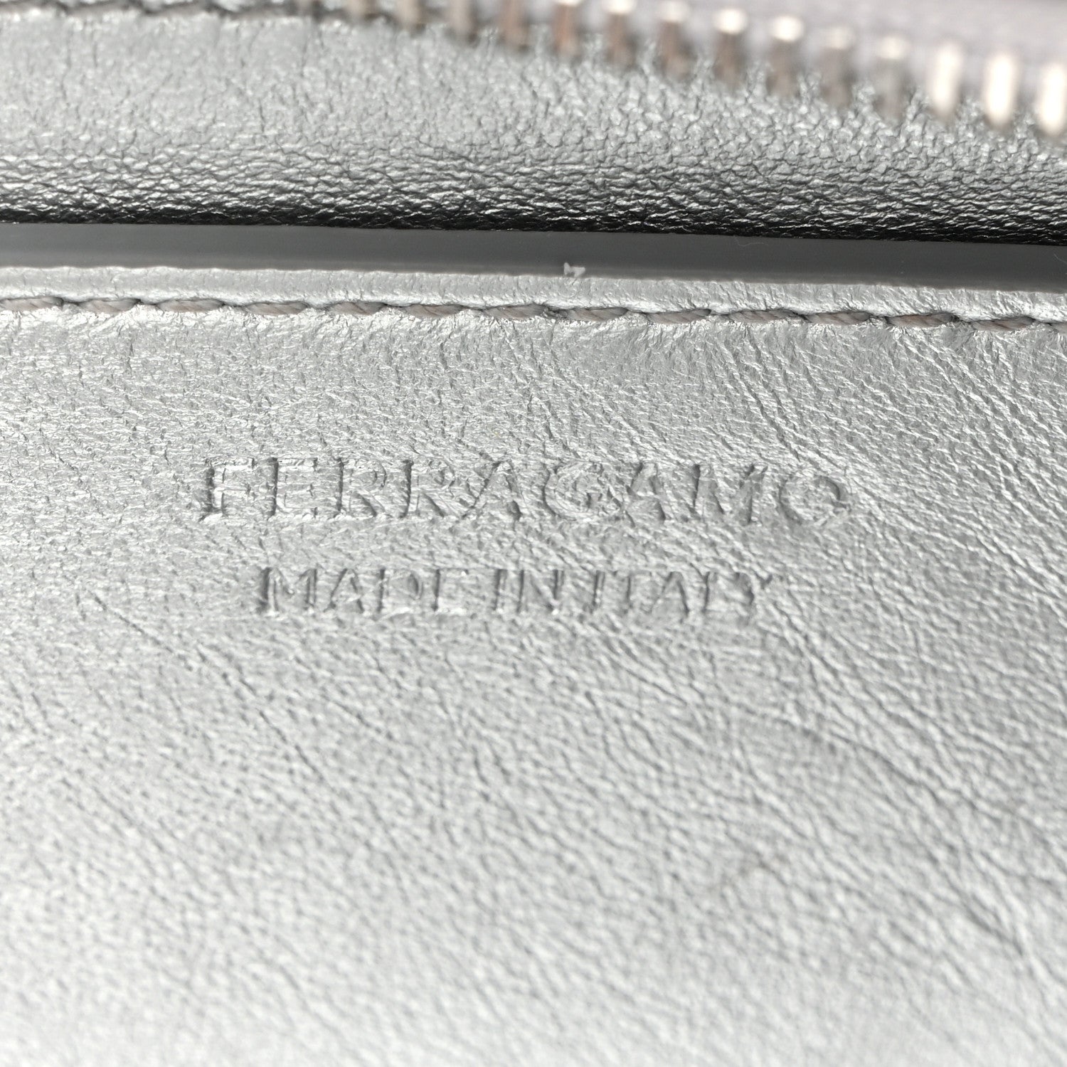 Salvatore Ferragamo Metallic Calfskin Mini E/W Hug Crossbody Bag Silver 6 of 11