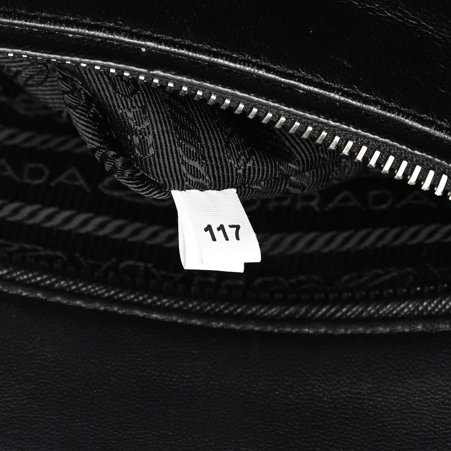 Prada Saffiano Baiadera Striped Medium Galleria Double Zip Tote Caramel Black White 9 of 19