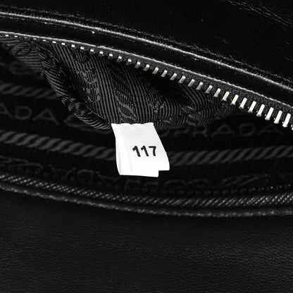 Prada Saffiano Baiadera Striped Medium Galleria Double Zip Tote Caramel Black White 9 of 19