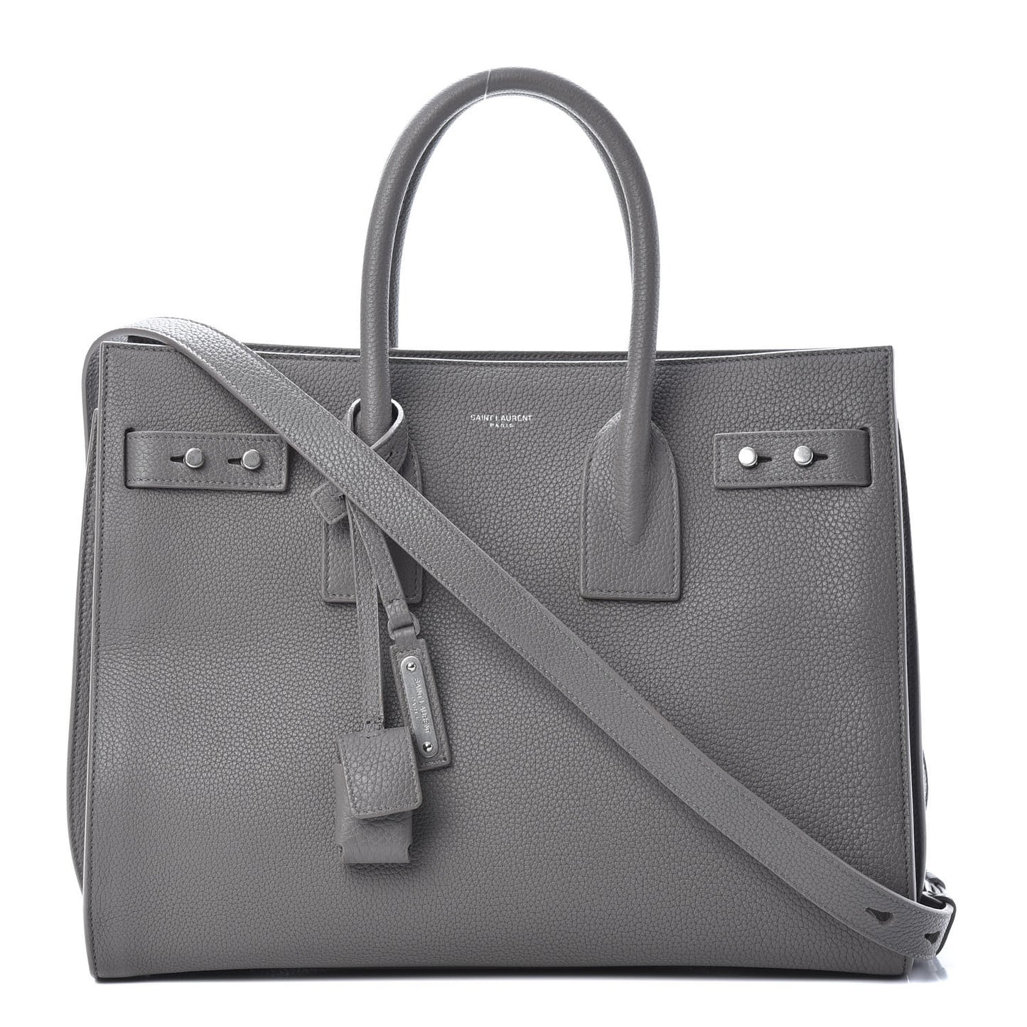 Grained Calfskin Small Supple Sac De Jour Mouse Grey