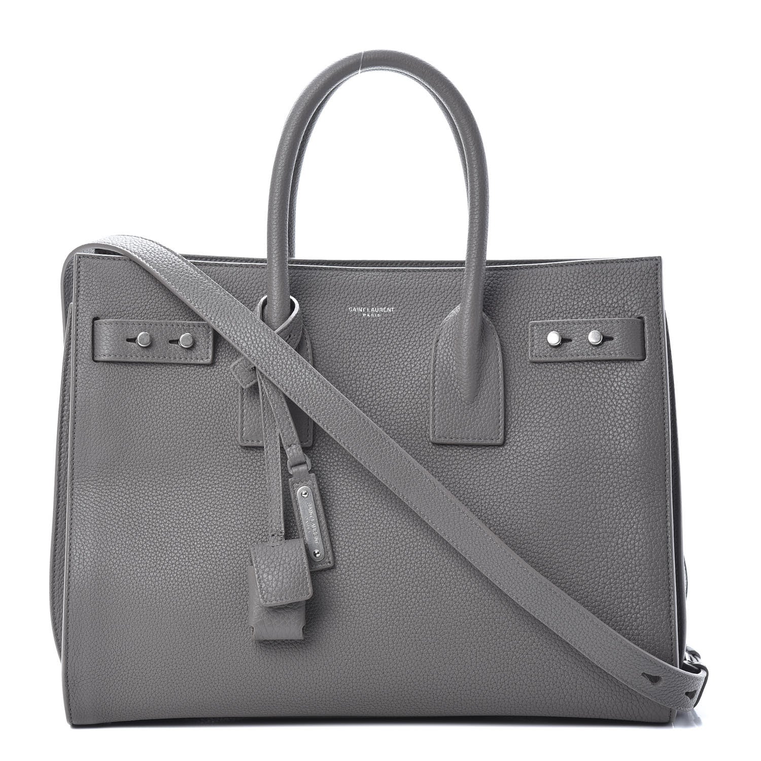 Saint Laurent Grained Calfskin Small Supple Sac De Jour Mouse Grey 1 of 18