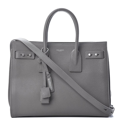 Saint Laurent Grained Calfskin Small Supple Sac De Jour Mouse Grey 1 of 18