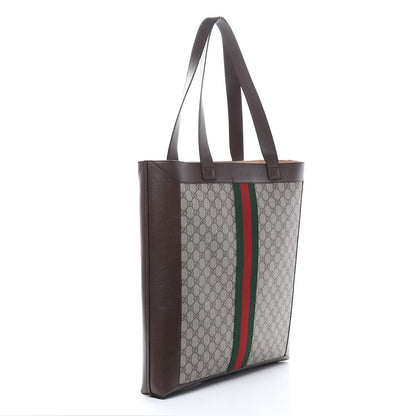 Gucci GG Supreme Monogram Web Large Ophidia Vertical Shopping Tote Brown 4 of 15