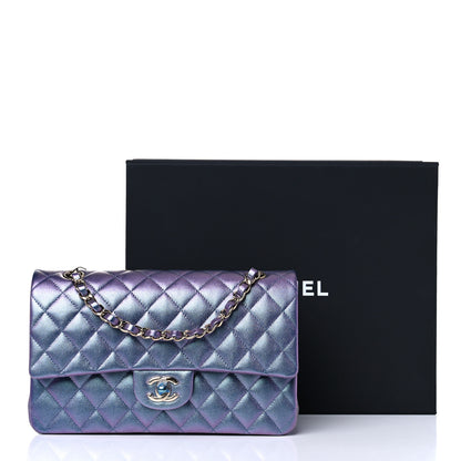 Chanel Iridescent Caviar Quilted Medium Double Flap Dark Blue 10 of 10