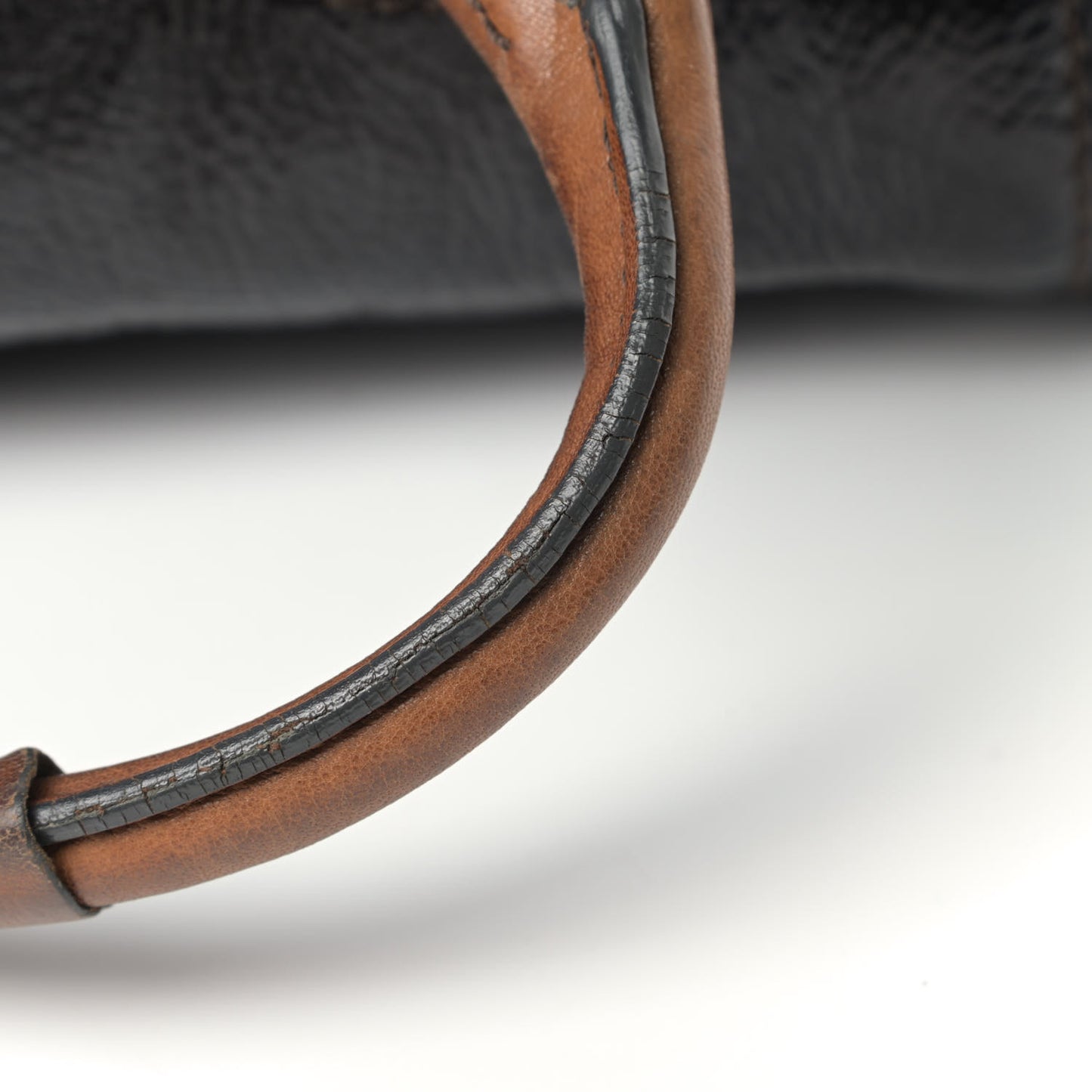 Patent Lambskin Medium Paddington Satchel Dark Brown