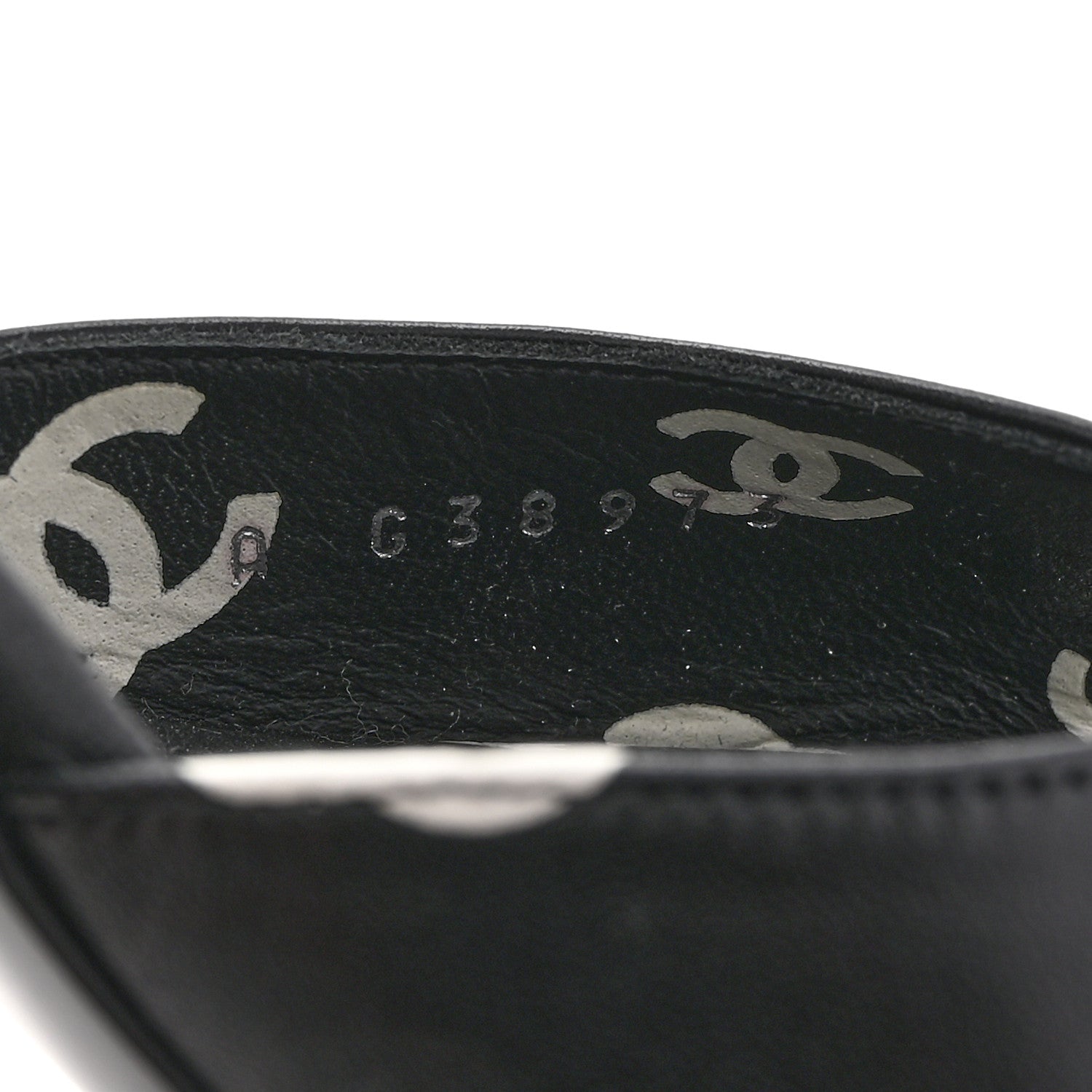 Chanel Printed Lambskin CC Sandals 36 Black White 9 of 11