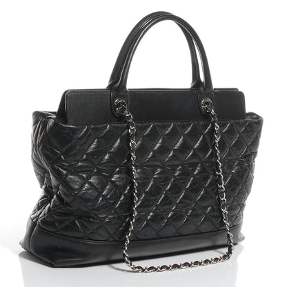 Chanel Aged Calfskin Quilted Be CC Tote Black 3 of 10