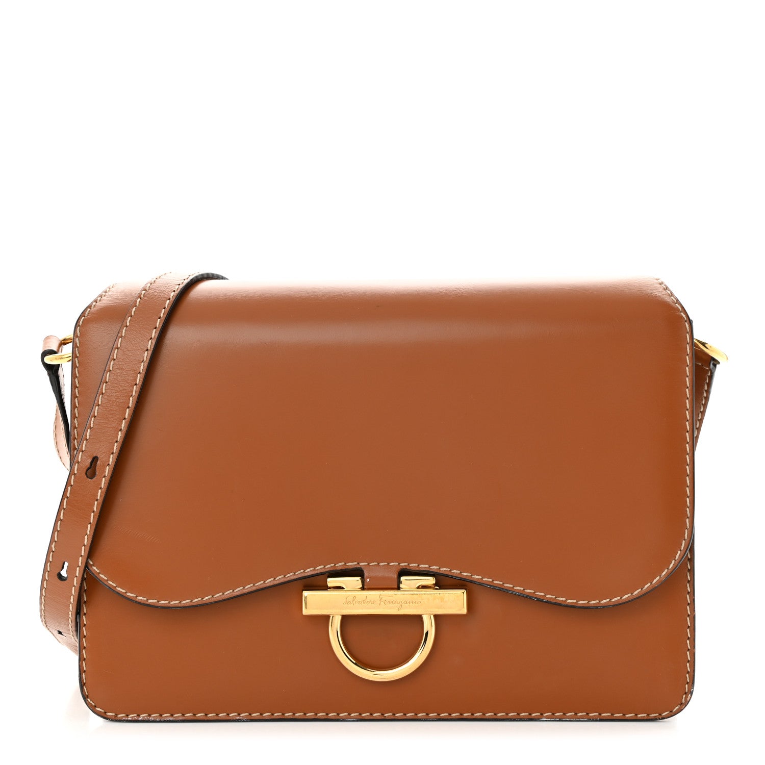 Salvatore Ferragamo Calfskin Joanne Crossbody Sella 1 of 13