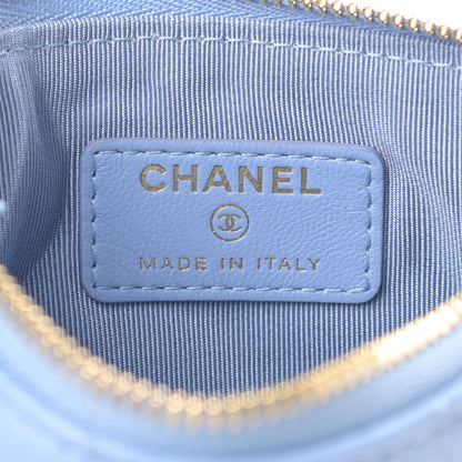 Chanel Lambskin Quilted Small Cosmetic Case Light Blue 6 of 7