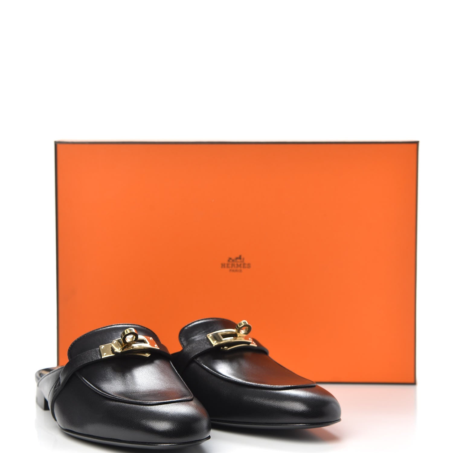Hermes Goatskin Oz Mules 37.5 Black 8 of 8
