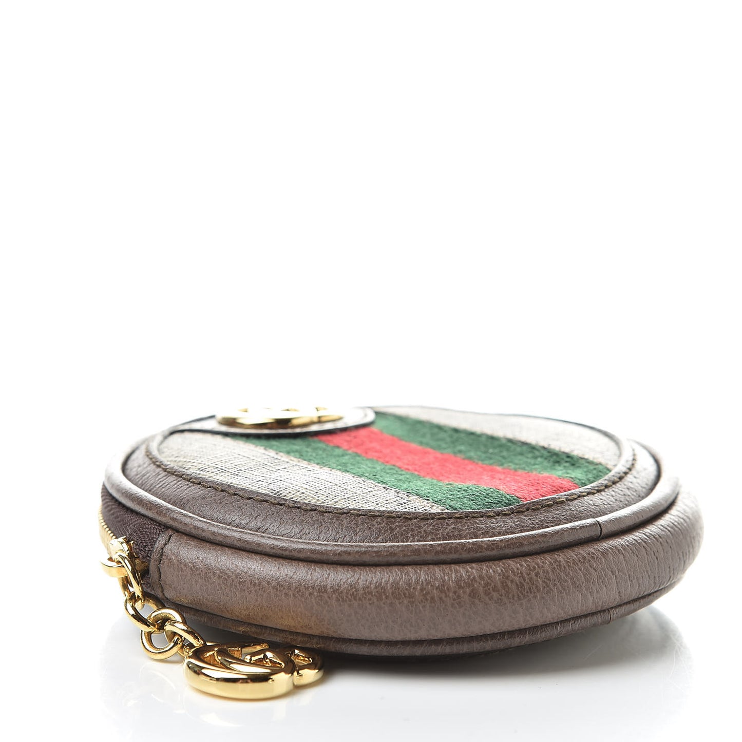 GG Supreme Monogram Web Ophidia Round Coin Purse Beige New Acero