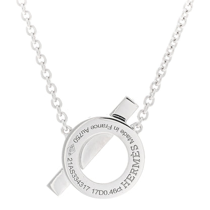 Hermes 18K White Gold Diamond Finesse Pendant Necklace 4 of 5