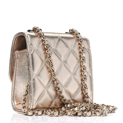 Chanel Metallic Lambskin Quilted Mini Trendy CC Clutch With Chain Gold 2 of 5