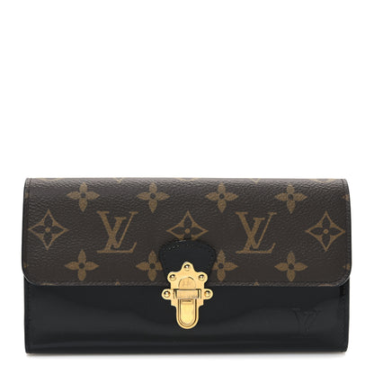 Louis Vuitton Patent Calfskin Monogram Cherrywood Wallet Black 1 of 6