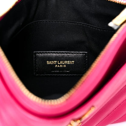 Saint Laurent Grain De Poudre Chevron Monogram Bill Pouch Fresh Fuschia 6 of 14