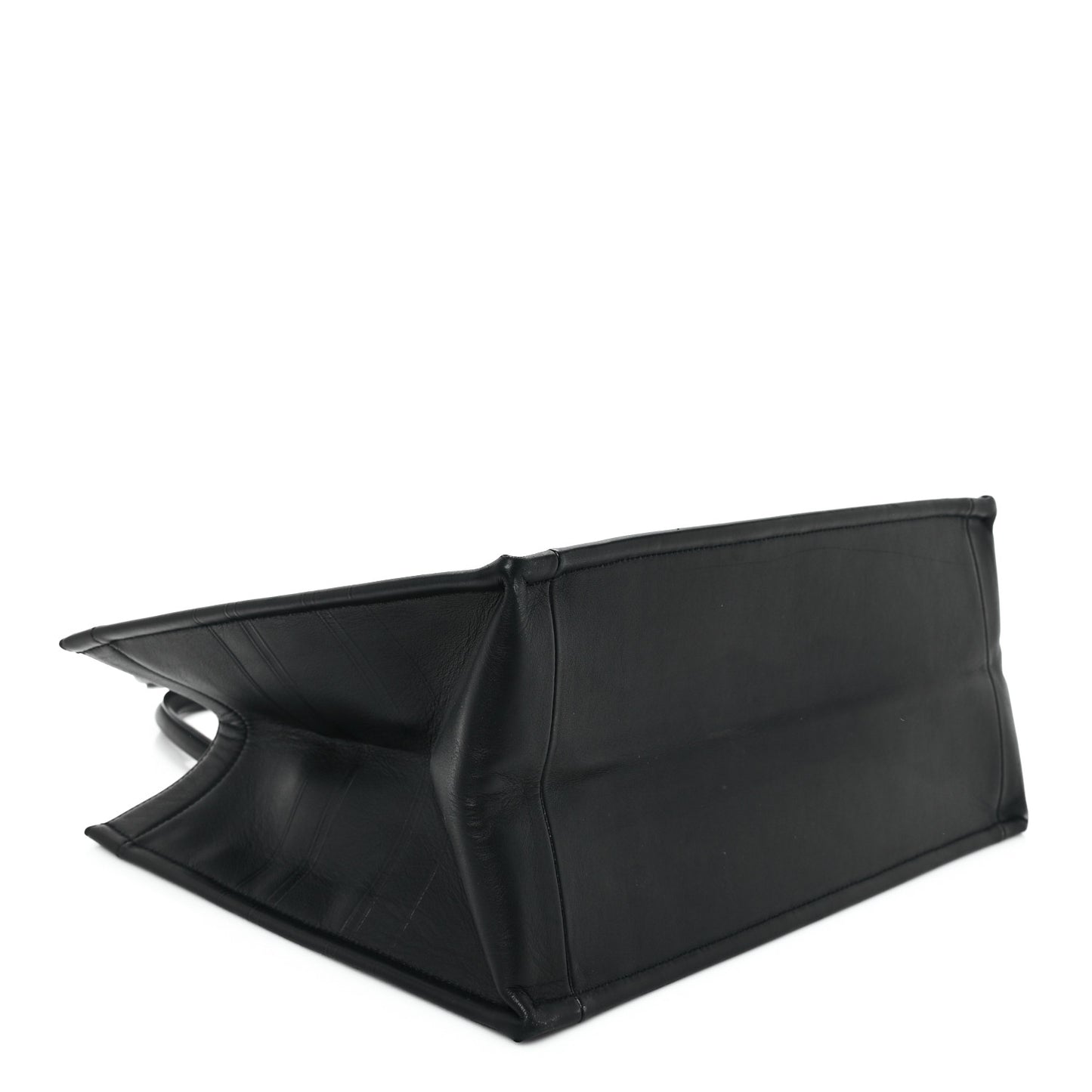 Calfskin Embossed Medium Book Tote Black