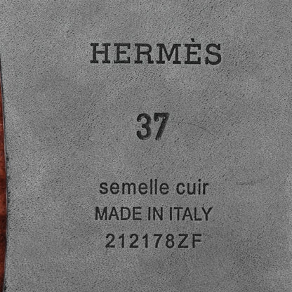 Hermes Woolskin Oran Sandals 37 Cognac 8 of 12