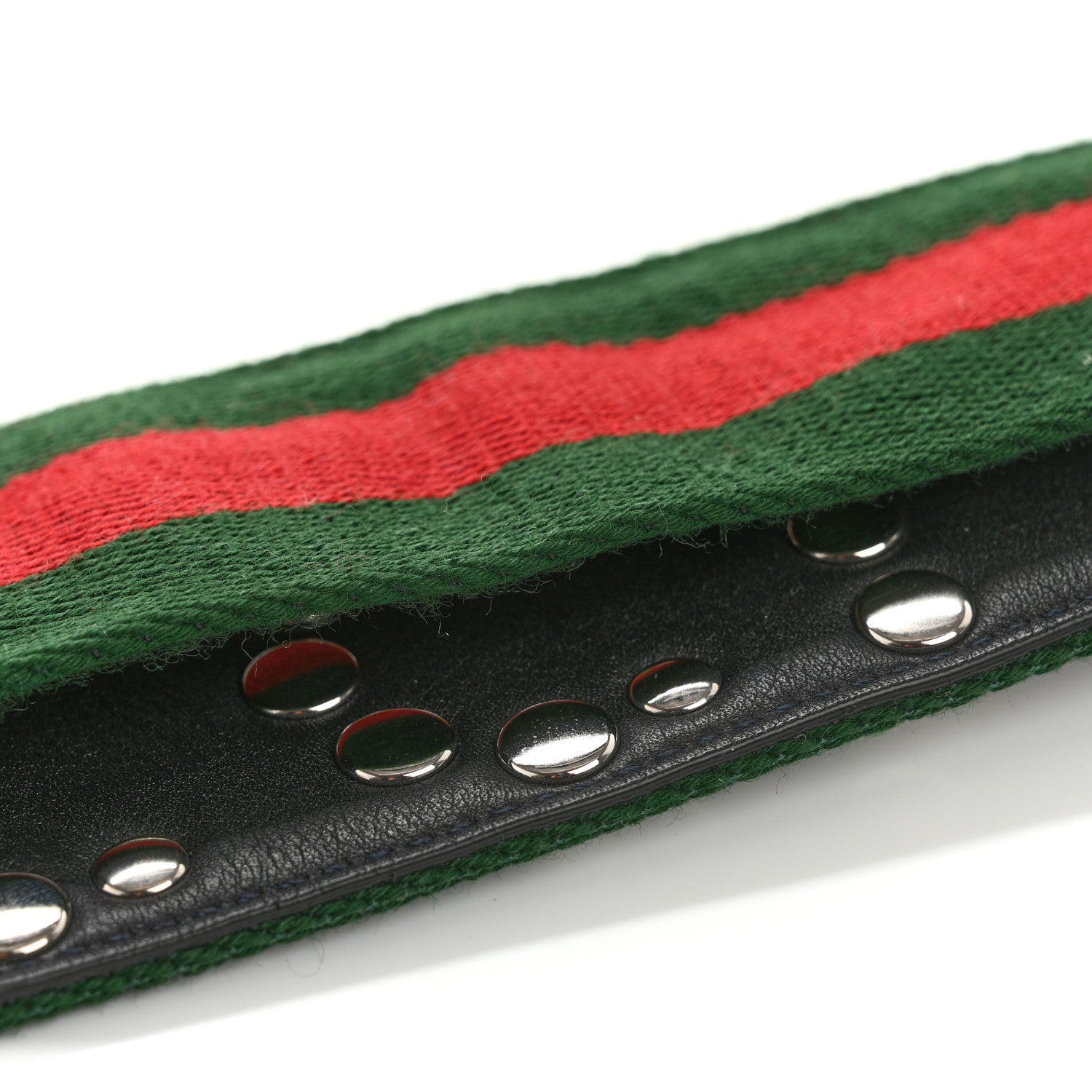 Gucci Canvas Web Studded Wide Shoulder Strap Green Red 4 of 4