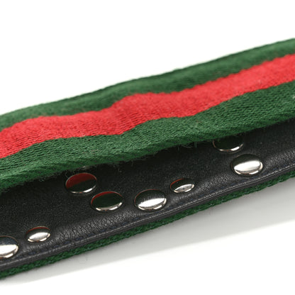 Gucci Canvas Web Studded Wide Shoulder Strap Green Red 4 of 4